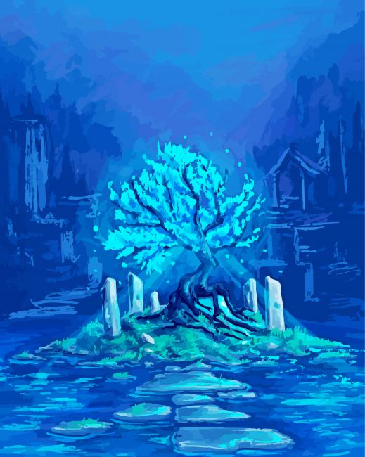 Blue Tree Soul Paint By Numbers