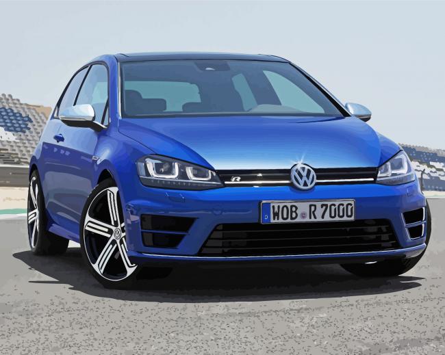 Blue VW Golf Paint By Numbers