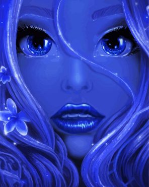 Blue Girl Face Paint By Numbers