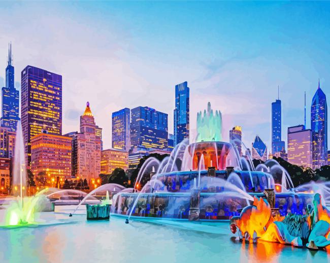 Buckingham Fountain Paint By Numbers