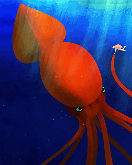 Colossal Sea Squid Paint By Numbers
