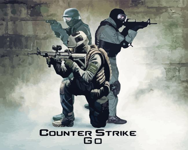 Counter Strike Video Game Poster Paint By Numbers