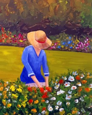 Gardener Woman In Hat Paint By Numbers