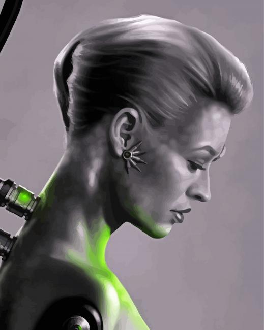 Monochrome Jeri Ryan Paint By Numbers