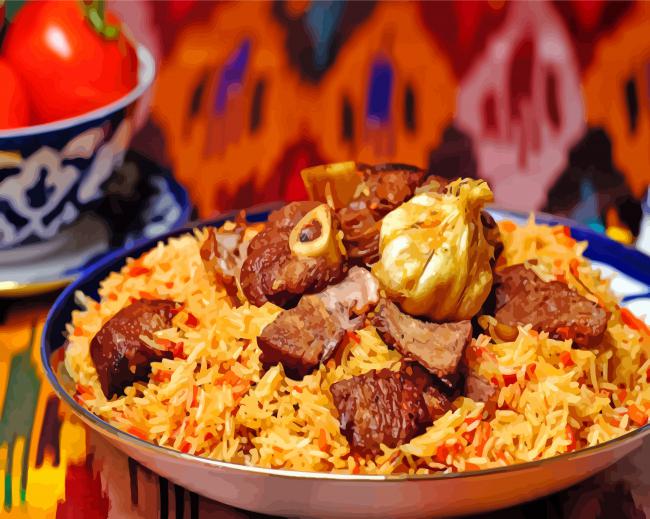 Pilau With Meat Paint By Numbers