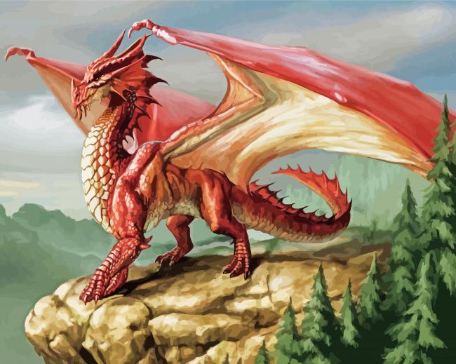 Red Dragon Creature Paint By Numbers