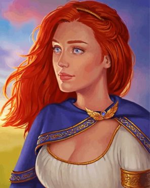Roman Woman With Red hair And Blue Eyes Paint By Numbers