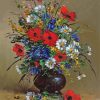 Vase With Cornflowers And Poppies Paint By Numbers