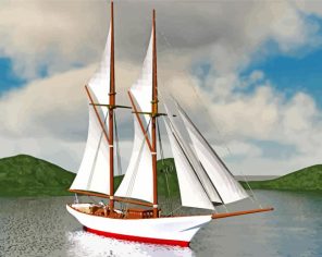 White Schooner Paint By Numbers