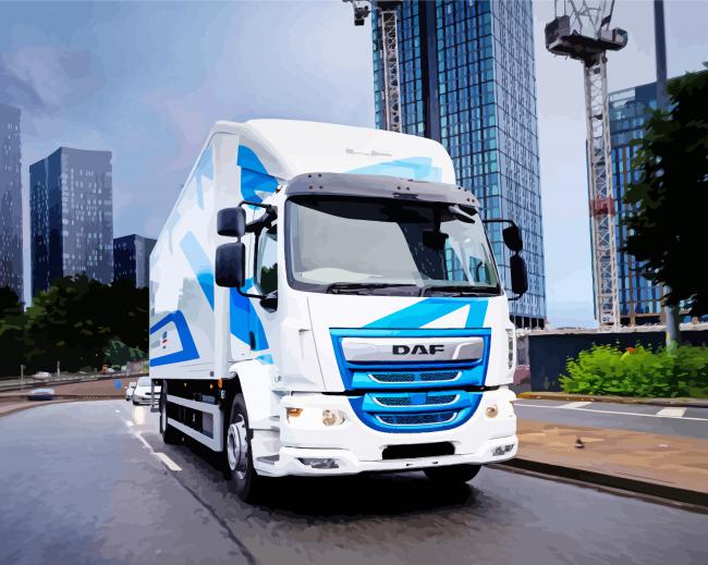White Trucks Daf Paint By Number