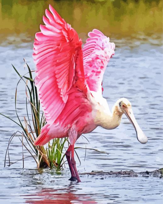 Roseate spoonbill Paint By Numbers