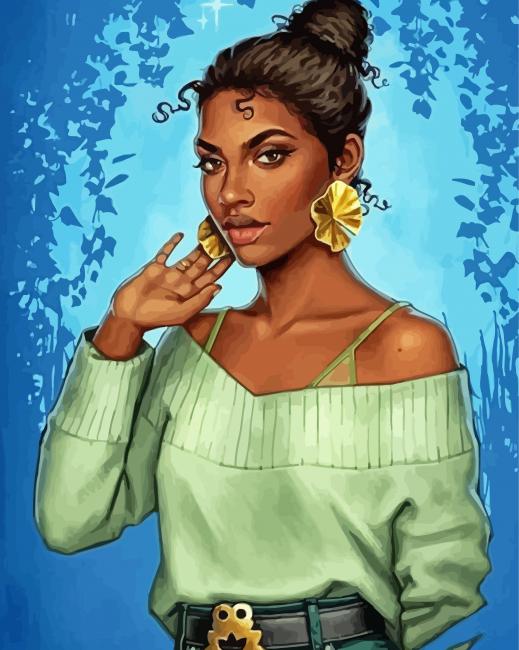 Modern Princess Tiana Paint By Numbers