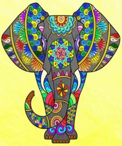 Elephant Mandala paint by numbers