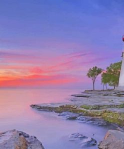 Marblehead Lighthouse Sunset Paint By Numbers